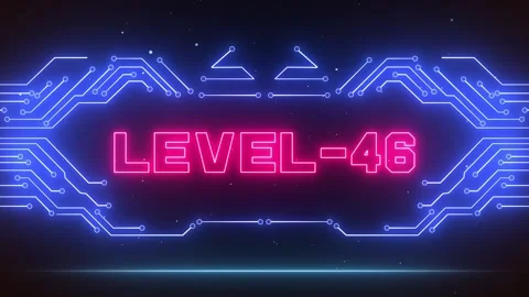 Elite Level 46 Gaming Background for Top-Tier Player Progress &amp; HUD Stock Footage 327631344