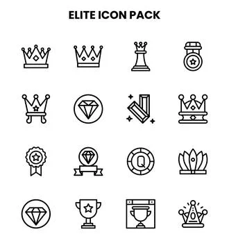 Elite Line Set Icons Pack Stock Illustration