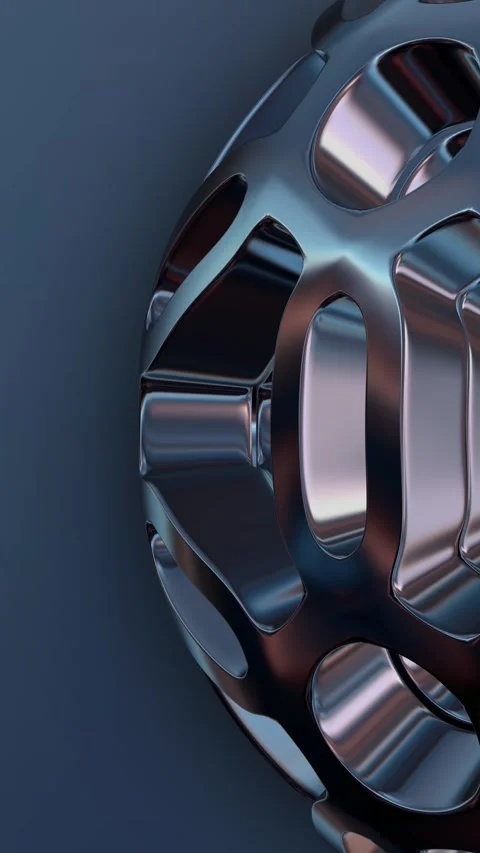Elite Metallic Background, Unique Sphere, Vertical, Looped, Exclusive Stock Footage 301405420