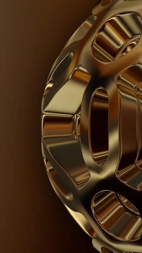 Elite Metallic Background, Unique Sphere, Looped, Exclusive, Vertical Stock Footage 301405450