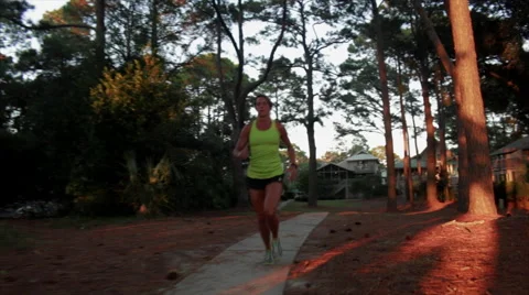 Elite runner trains on HHI Stock Footage 62892494