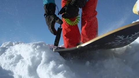 Elite snowboarder getting ready for the ride Stock Footage 116782803