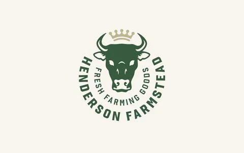 Elite steer crown vector badge offers premium branding for high-end steakhous Stock Illustration
