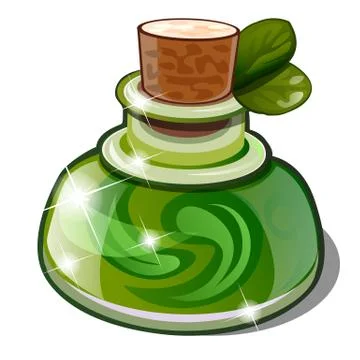 The elixir of health and longevity, is made of plant-based, isolated on white Stock Illustration