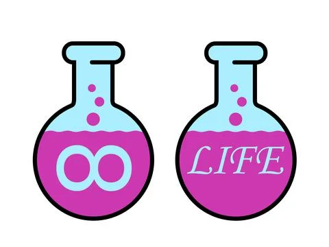 Elixir of life - magical drink and potion of longevity, youthfulness and stop Stock Illustration