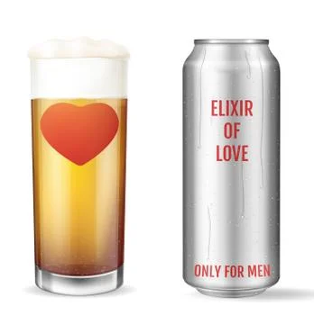 Elixir of love. Modern concept. Love potion. Only for men. Stock-Illustration