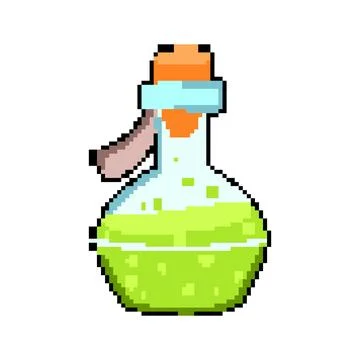 Elixir potion bottle pixel art vector illustration Stock Illustration