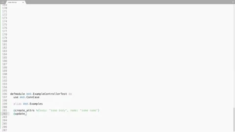 Elixir Programming Language Source Code Typing Effect. Elixir Programmer Tick Stock Footage 147974223