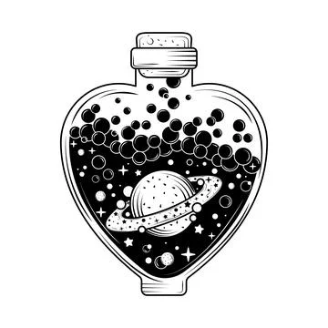 Elixir surreal astrology Stock Illustration