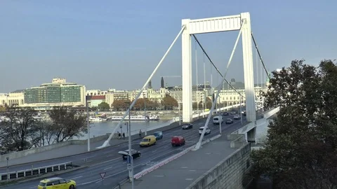 Elizabeth Bridge Budapest Time Lapse Stock Footage 99916247