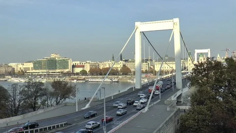 Elizabeth Bridge Budapest Time Lapse Stock Footage 100196213