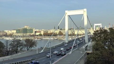 Elizabeth Bridge Budapest Time Lapse Stock Footage 100196274