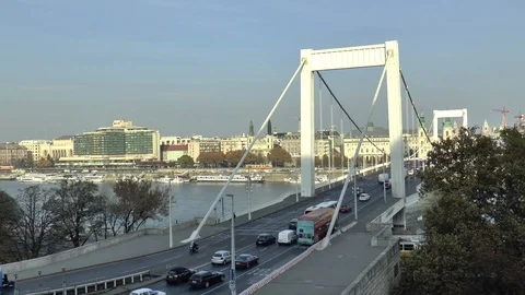 Elizabeth Bridge Budapest Time Lapse Stock Footage 100196351
