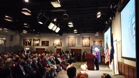 Elizabeth Cheney presents First Amendment award in New Hampshire, Manchester, US Stock Footage 204075110