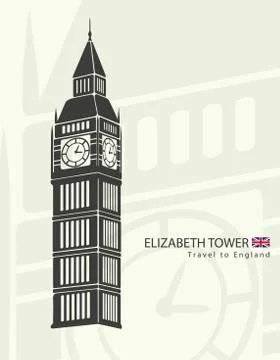 Elizabeth tower clock big Ben in London Stock Illustration