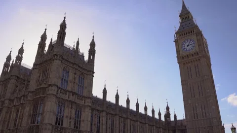 Elizabeth Tower commonly known as Big Ben and Houses of Parliament Stock-Footage 334122333