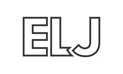 ELJ logo design template with strong and modern bold text. Initial based ve.. Stock Illustration