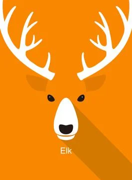 Elk face flat icon design, vector illustration Stock-Illustration
