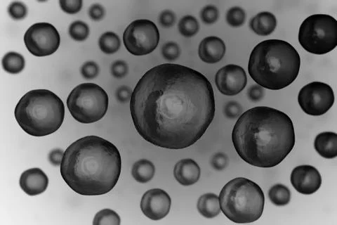 Ell under microscope. Life and biology, medicine scientific, molecular research Illustration