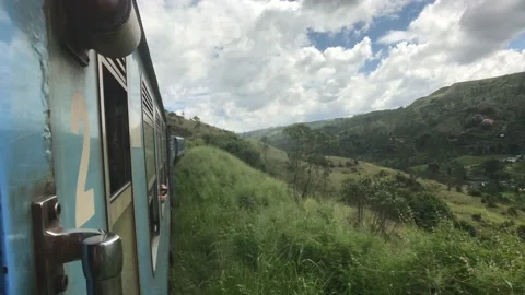 Ella, Sri Lanka, mountain view from an open window part 2 Stock Footage 132798433