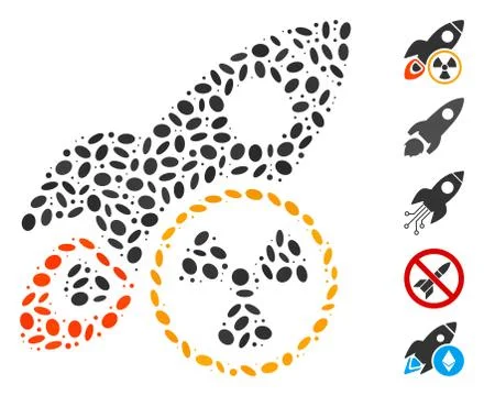 Ellipse Collage Atomic Rocket Science Illustrazione stock