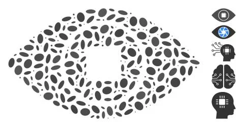 Ellipse Collage Bionic Eye Lens Illustrazione stock