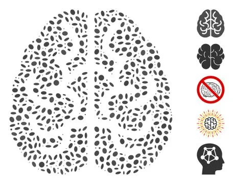 Ellipse Collage Brain Illustrazione stock