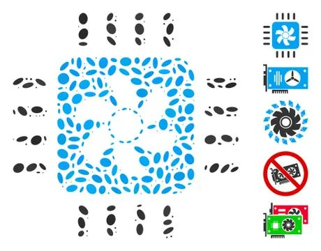 Ellipse Collage CPU Cooler Stock-Illustration