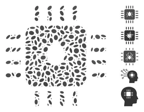 Ellipse Collage Hardware Bug Stock Illustration