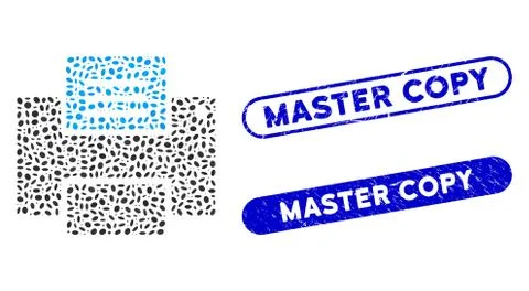 Ellipse Collage Printer with Textured Master Copy Watermarks イラスト素材