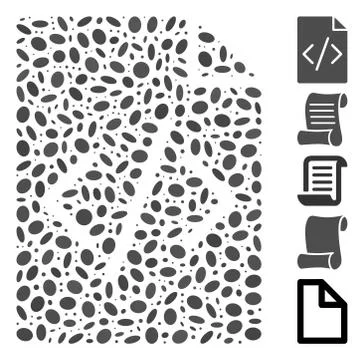 Ellipse Collage Programming Script Page Illustrazione stock