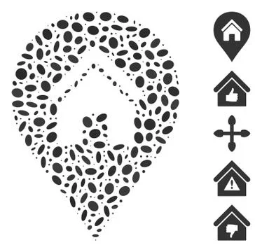 Ellipse Collage Realty Map Marker Ilustração Stock