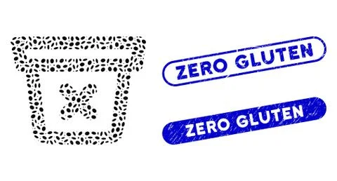 Ellipse Collage Remove Data with Distress Zero Gluten Watermarks Illustrazione stock