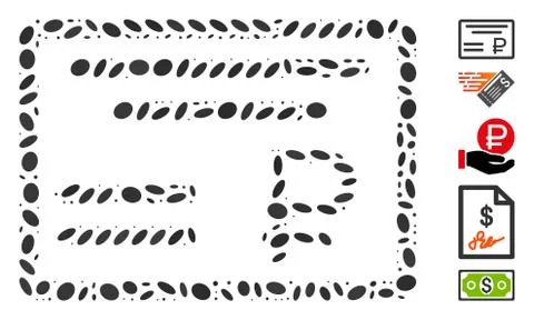 Ellipse Collage Rouble Cheque 스톡 일러스트