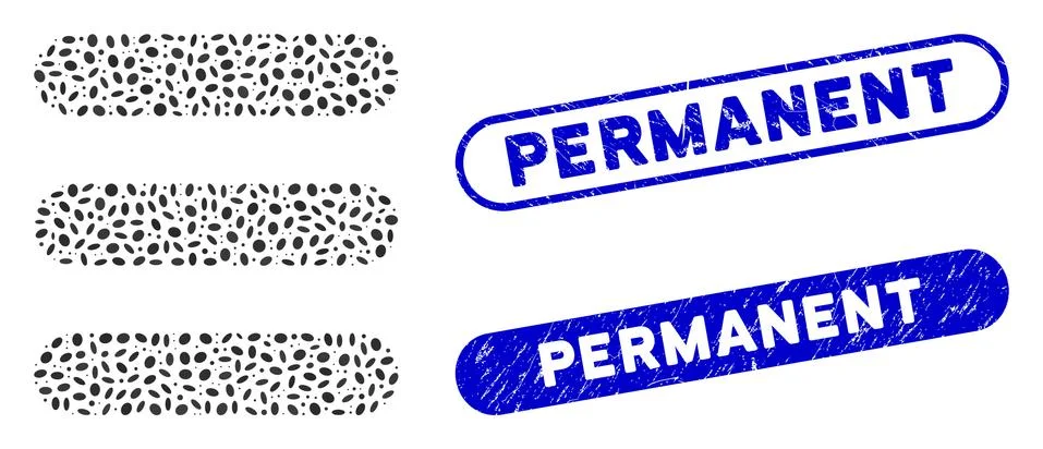 Ellipse Collage Stack with Grunge Permanent Watermarks Illustrazione stock