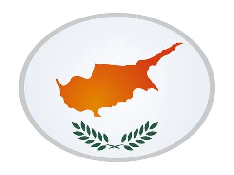 Ellipse Flag of Cyprus Stock Illustration