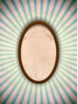 Ellipse frame with blue rays Stock Illustration