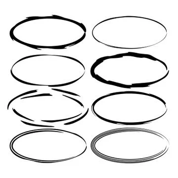Ellipse grunge frames. Oval empty  borders. Vector illustration. Stock Illustration