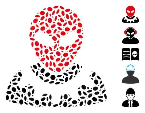 Ellipse Mosaic Alien Engineer Illustrazione stock