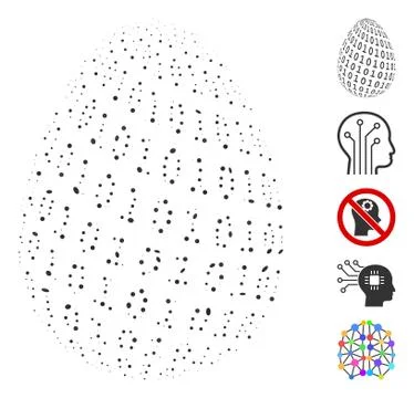 Ellipse Mosaic Binary Digital Egg Stockillustratie