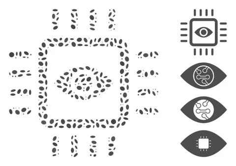 Ellipse Mosaic Bionic Vision Chip Illustrazione stock