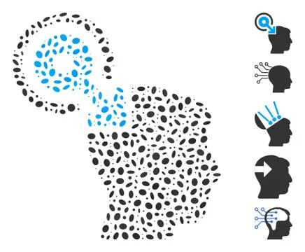 Ellipse Mosaic Brain Interface Plug-In Illustrazione stock