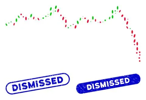 Ellipse Mosaic Candlestick Graph Falling Acceleration with Scratched Dismissed Stock Illustration