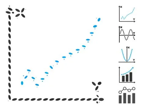Ellipse Mosaic Dotted Function Plot Illustrazione stock