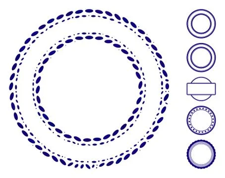 Ellipse Mosaic Double Circle Frame Stock Illustration