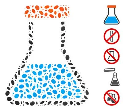 Ellipse Mosaic Flask Stock Illustration