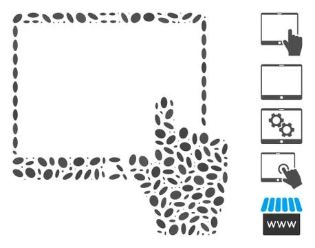 Ellipse Mosaic Hand Points Mobile Tablet 스톡 일러스트