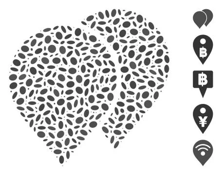 Ellipse Mosaic Map Pointers Stock Illustration