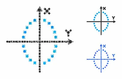 Ellipse plot Composition Icon of Circle Dots Illustrazione stock