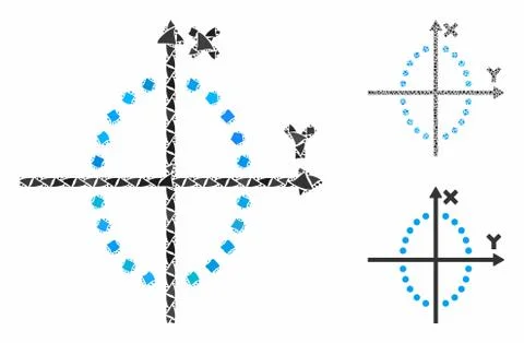 Ellipse plot Composition Icon of Inequal Elements Stock Illustration
